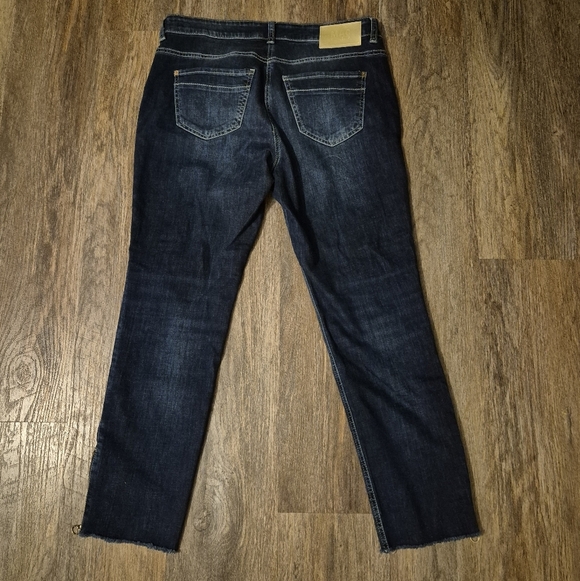 Mac Jeans Rich Dark Blue Women's Jeans Zipper Details Size 42/28 Plus Size - Picture 6 of 8